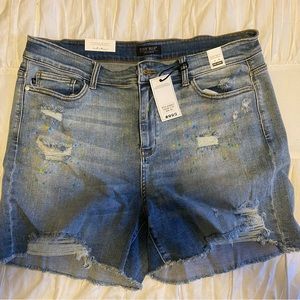 Judy Blues Paint Splatter Shorts